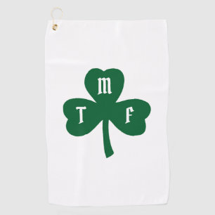 Monogramm-Initialen für das Lucky Green Clover Kle Golfhandtuch