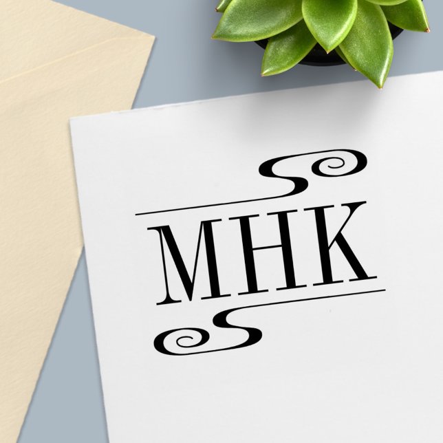Monogramm-Initialen für einfache Wirbel Permastempel (Von Creator hochgeladen)