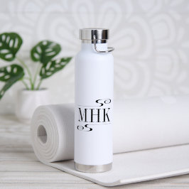 Monogramm-Initialen für einfache Wirbel Trinkflasche
