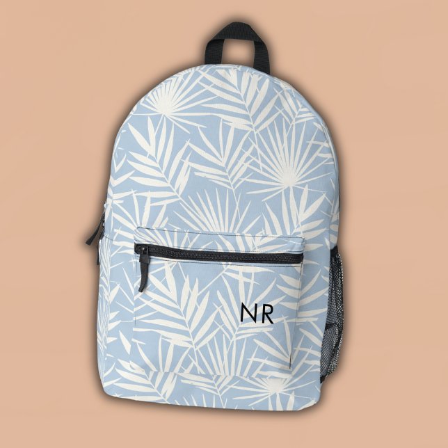Monogramm-Initialen für hübsches blaues und weißes Bedruckter Rucksack (Von Creator hochgeladen)