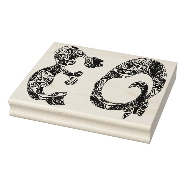 Monogramm-Initialen in Kat-Englisch Gummistempel (Stempel)
