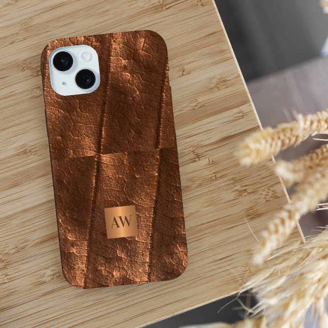 Monogramm-Initialen Kupferfolie aus metallischen I Case-Mate iPhone Hülle (Von Creator hochgeladen)