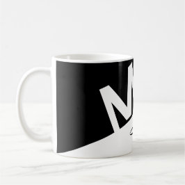 Monogramm-Initialen mit elegantem Schwarzweiß-Spli Kaffeetasse