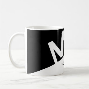 Monogramm-Initialen mit elegantem Schwarzweiß-Spli Kaffeetasse