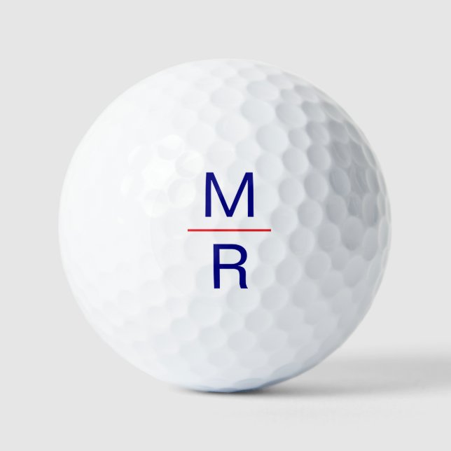 Monogramm Initialen Moderne Elegante Typografie Ei Golfball (Vorderseite)