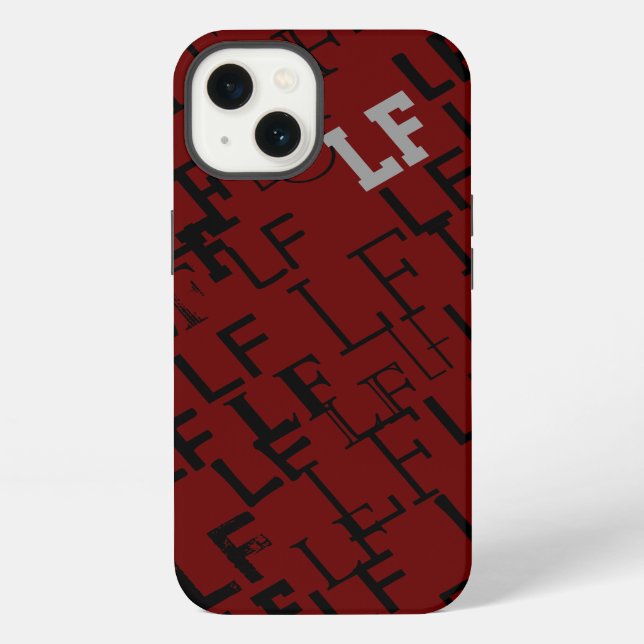 Monogramm-Initialen-Muster iPhone Hülle (Rückseite)