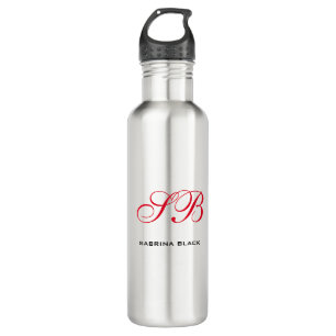 Monogramm Initialen Name Schlicht Moderne Minimali Edelstahlflasche
