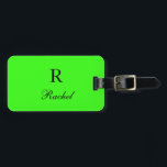 Monogramm Initialen Name Vorlagen Neon Green Moder Gepäckanhänger<br><div class="desc">Mit Monogramm erste und auch persönliche Daten wie Name,  Adresse,  Telefonnummer und E-Mail,  die Sie alle bearbeiten können. Mit einem attraktiven,  soliden Neon-grünen Hintergrund,  können Sie die Farbe ändern,  wenn Sie möchten. Coole Geschenkidee für ihn oder sie.</div>