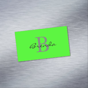 Monogramm-Initialen Neon Green - farbiger Individu Magnetische Visitenkarte