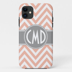 MONOGRAMM INITIALEN ORANGE CHEVRON Case-Mate iPhone HÜLLE
