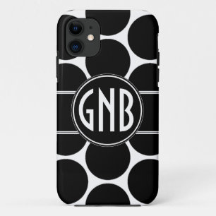 MONOGRAMM-INITIALEN-SCHWARZE TUPFEN Case-Mate iPhone HÜLLE