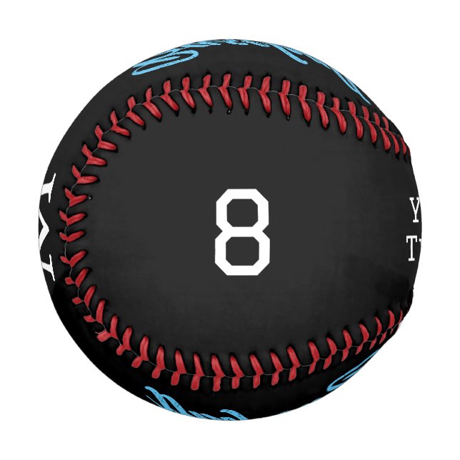Monogramm Initialen Teamname Nummer Baseball (Vorderseite Links)
