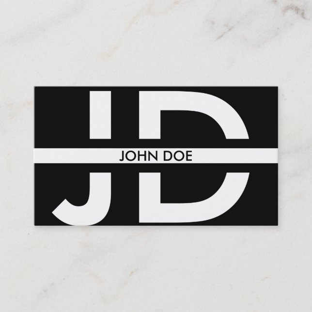 Monogramm-Initialen Visitenkarte (Vorderseite)