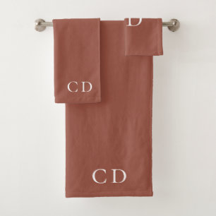Monogramm-Initialen von Braunwurst Badhandtuch Set