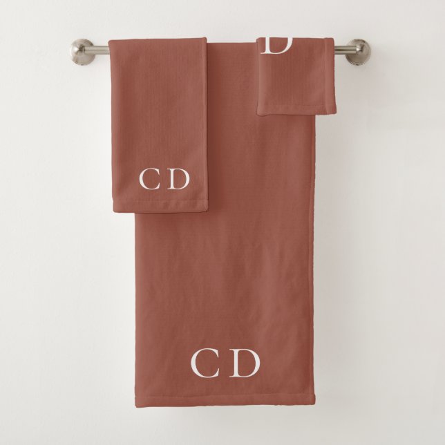 Monogramm-Initialen von Braunwurst Badhandtuch Set (Insitu)