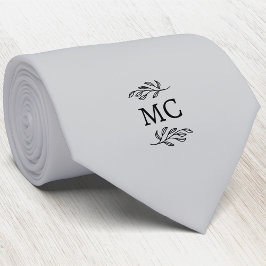 Monogramm Initialen Wappen Botanisches Blatt Silbe Krawatte