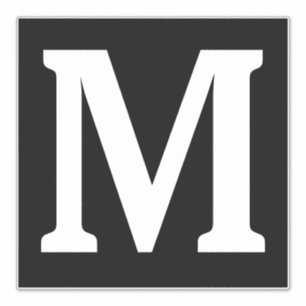 Monogramm Initialname Schwarz-weiß Minimalistisch Aufkleber