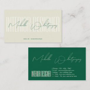 Monogramm INTERIOR DESIGNER moderne Schrift Visitenkarte