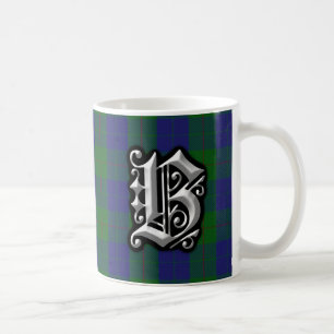 Monogramm-JagdTartan Clan-Barclay-Buchstabe-B Tasse