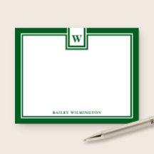 Monogramm Jägergrüne Umrandung Moderne Korresponde