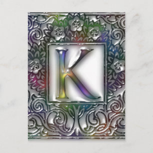 Monogramm K Postkarte