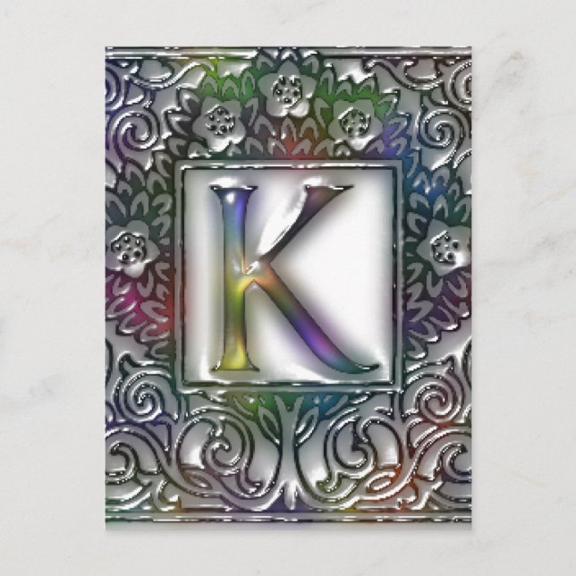 Monogramm K Postkarte (Vorderseite)