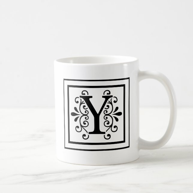 Monogramm-Kaffee-Tasse des Buchstabe-Y Tasse (Rechts)