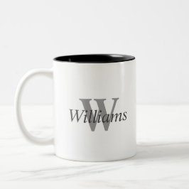 Monogramm-Kaffee-Tasse mit personalisiertem Nachna Zweifarbige Tasse