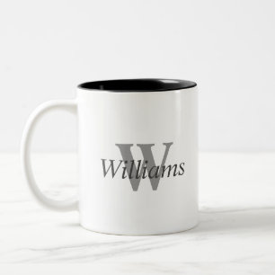Monogramm-Kaffee-Tasse mit personalisiertem Nachna Zweifarbige Tasse