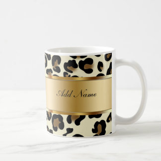 Monogramm-Kaffee-Tassen-Leopard Tasse
