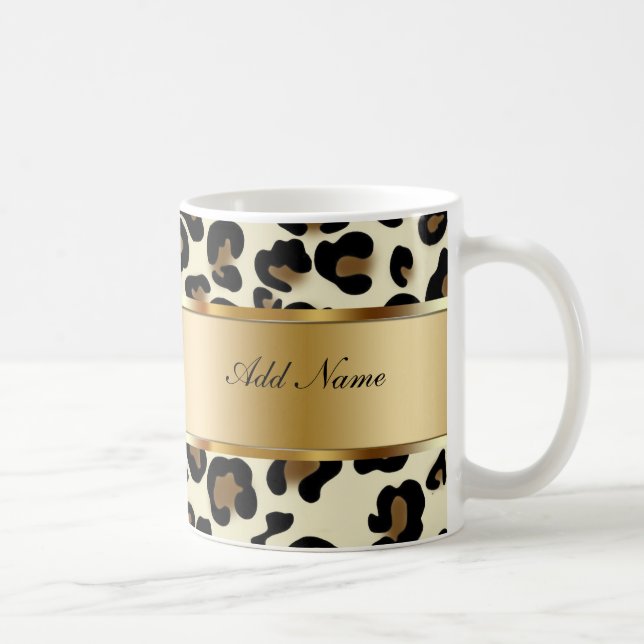 Monogramm-Kaffee-Tassen-Leopard Tasse (Rechts)