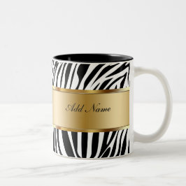 Monogramm-Kaffee-TassenZebra Zweifarbige Tasse