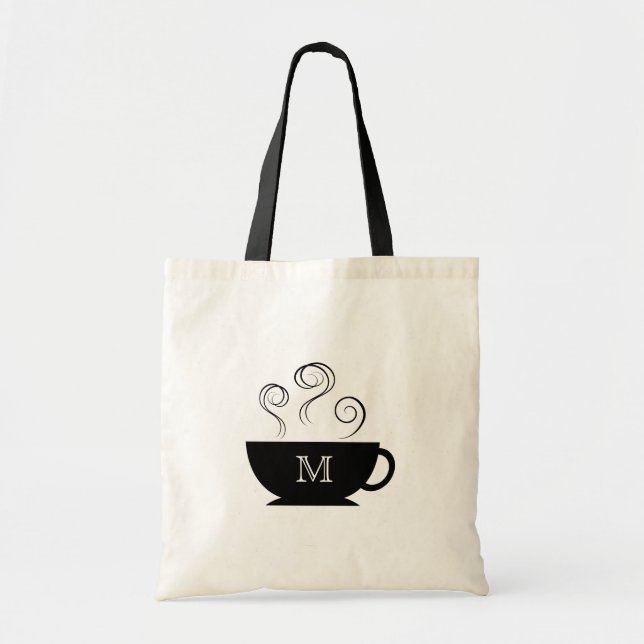Monogramm-Kaffeetasse-Dampf-Wirbels-Taschen-Tasche Tragetasche (Vorne)