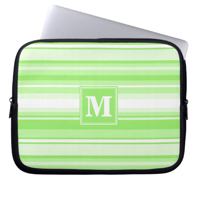 Monogramm Kalkstreifen Laptopschutzhülle (Vorderseite)