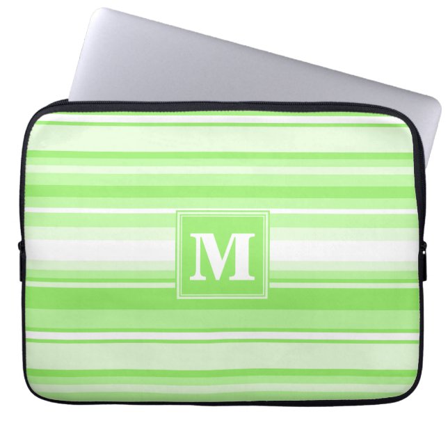 Monogramm Kalkstreifen Laptopschutzhülle (Vorderseite)