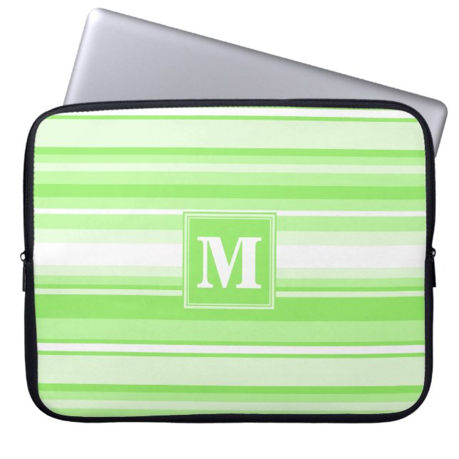 Monogramm Kalkstreifen Laptopschutzhülle (Vorderseite)