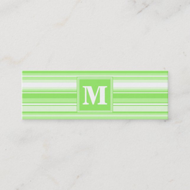 Monogramm Kalkstreifen Mini Visitenkarte (Vorderseite)