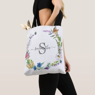 Monogramm Kalligrafie Schmetterlinge Blumen Bis