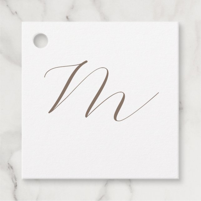 Monogramm Kalligraphie Einzigartig Schlicht modern Geschenkanhänger (Vorderseite)