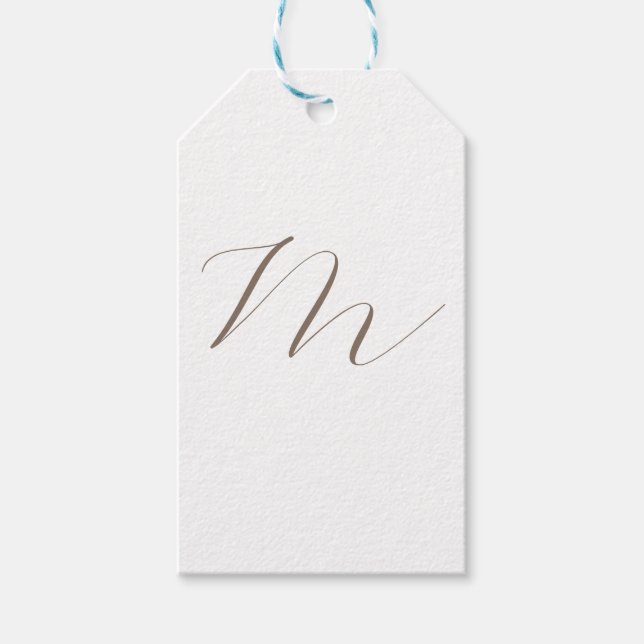 Monogramm Kalligraphie Einzigartig Schlicht modern Geschenkanhänger (Vorderseite)