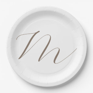 Monogramm Kalligraphie Einzigartig Schlicht modern Pappteller
