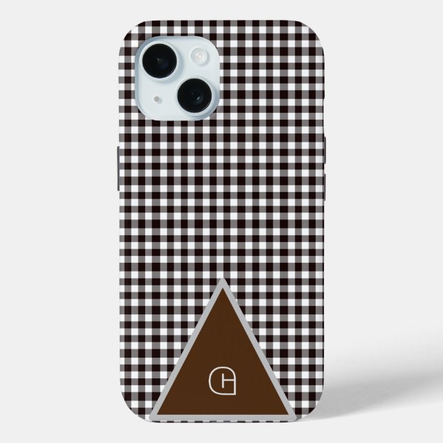 Monogramm Kariert Chic individuell anpassen Case-Mate iPhone Hülle (Rückseite)