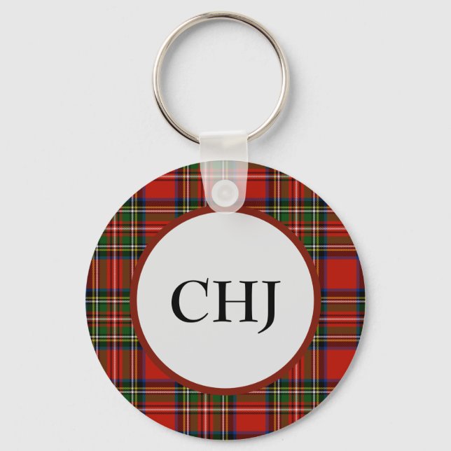 Monogramm Kariert Schlüsselanhänger (Vorderseite)