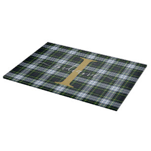 Monogramm Karo Tartan Gordon Grün Mama Geburtstag Schneidebrett
