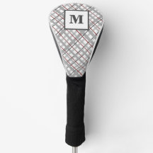 Monogramm-Karomuster Rot Silber Grau Geschenk für