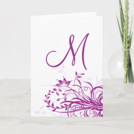 Monogramm-Karten-lila Strudel