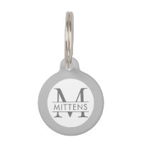 Monogramm-Katze oder Hund, grau und weiß