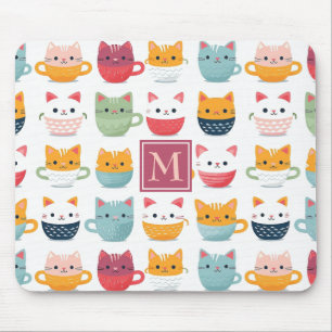 Monogramm Katzen Teetassen Kaffeetassen Mädchen Mu Mousepad