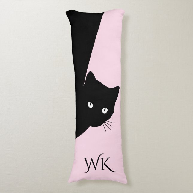 Monogramm-Katzenpilz Seitenschläferkissen (Vorderseite Vertikal)