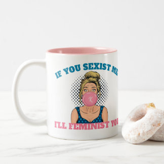 Monogramm Kaugummi Pop Art Mädchen Feministische Z Zweifarbige Tasse